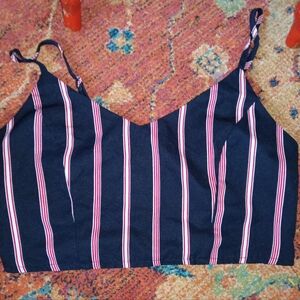 Vintage red white and blue crop top